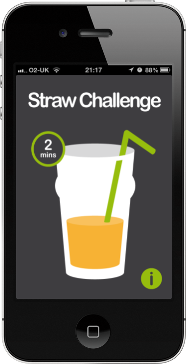 An iPhone showing the Straw Challenge card.